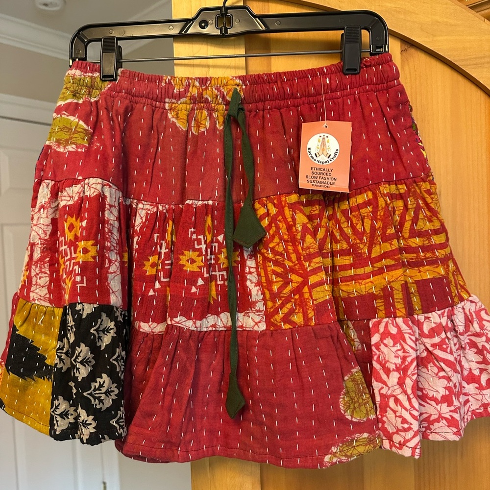 Kantha Mini Skirt - NWT - One Size
